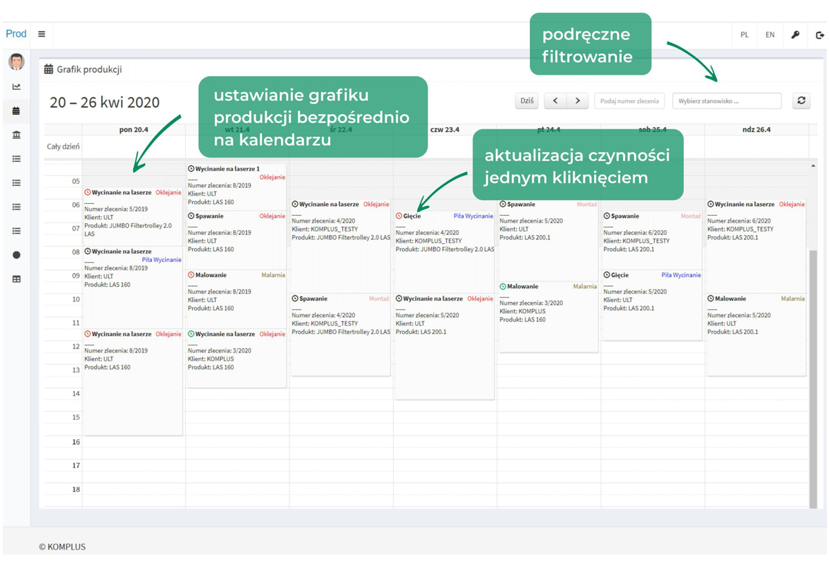 system dla produkcji - planowanie produkcji