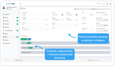 CRM dla brokerów_ karta polisy